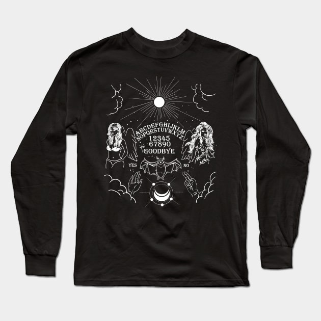 Fallen Angel Spirit Board Gothic Occult Long Sleeve T-Shirt by LunaElizabeth